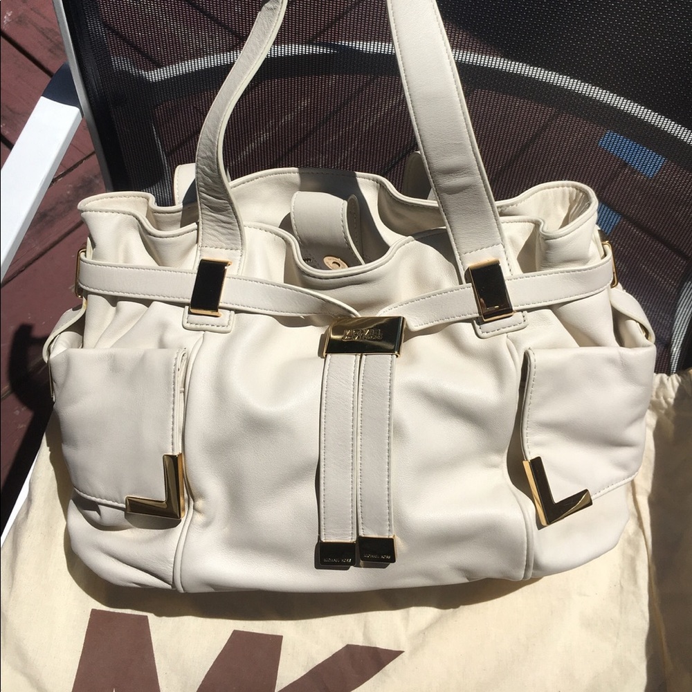 Michael Kors Large Vanilla Leather Satchel